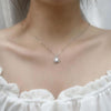 XMZ018 925 Silver Moissanite Diamond Necklace Square Diamond Neck Chain, Specification: 2 Carat