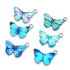 10pcs / Set Butterfly Charms Earrings Necklace Bracelet Accessories DIY Material(Purple Blue)