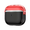 Moonlight Box TPU Shockproof Earphone Protective Case(Transparent Red + Black)