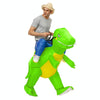 Halloween Dinosaur Inflatable Clothes Polyester 3D Cartoon Doll Clothing, Size:L(160-190cm)(Fluorescent Green Dinosaur)