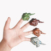 4 PCS Children Fun Doll Bite Finger Dinosaur Small Toys Simulation Tyrannosaurus Toys, Colour: Green-OPP Bag