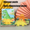 2 PCS Wooden 3D Stereo Dinosaur Puzzle Children Educational Early Education Toys(Triceratops)
