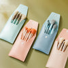 8-in-1 Mini Wooden Handle Makeup Brush Set Portable Loose Powder Brush(Haze Blue)