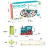 Children Dominoes Toy Train Electrical Music Light Train Automatic Casting Tokens Toy(Blue)