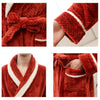 Female Couple Models Thick Warm Long Paragraph Large Size Terry Cloth Bathrobe, Size:M(Navy)