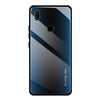 For Vivo V11 Texture Gradient Glass Protective Case(Blue)