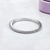 S925 Sterling Silver Ladies Fashion Ring Diamond Simple Ring, Size: 9