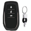 Electroplating TPU Single-shell Car Key Case with Key Ring for TOYOTA HIGHLANDER / CROWN / PRADO / VIOS / CAMRY / COROLLA (Black)
