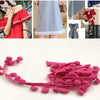 20 Yards Pompom Lace Ribbon Fur Ball Trim For Craft DIY Curtain Home Decorative Clothes Sewing Accessories(Light Rose Red)