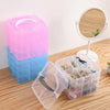 3 Layer Detachable Jewelry Storage Box Plastic Handheld Cosmetic Storage Box(Pink)