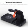 For Samsung Series 3 in 1 15W Earphones/Phones/Watch Fold Wireless Charger Stand(Black)