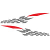 2 PCS/Set D-538 Checkered Totem Pattern Car Modified Decorative Sticker(Grey+Red)
