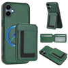 For Samsung Galaxy A04 CX01 Detachable Magsafe Magnetic Card Bag Phone Case(Peacock Green)