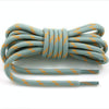 2 Pairs Round High Density Weaving Shoe Laces Outdoor Hiking Slip Rope Sneakers Boot Shoelace, Length:160cm(Light Gray-Orange)