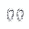 S925 Sterling Silver Circle Earrings Zircon Earrings, Color:White