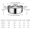 Stainless Steel Extra Thick Hot Pot Thickened Bottom Grid Pot(Diameter : 32cm)