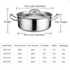 Stainless Steel Extra Thick Hot Pot Thickened Bottom Grid Pot(Diameter : 34cm)