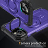 For iPhone 15 Lens Holder MagSafe Phone Case(Purple)