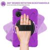 For Xiaomi Redmi Pad SE 8.7 Rotatable Holder Silicone Hybrid PC Tablet Case with Shoulder Strap(Purple)