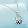 S925 Sterling Silver Platinum Plated Love Panda Necklace(SCN515)