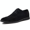 British Style Casual Shoes Suede Oxford Leather Men Shoes, Size:44(Black)