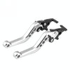 1pair Motorcycle CNC Six Speed Dual Disc Brake Handlebar Cowl Adjustable Electric Bike Brake Lever(Silver)