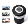 Car Compass Ashtray Built-in LED(Black+Silver)