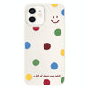 For iPhone 12 Skin Feeling Jelly TPU Hybrid PC Phone Case(Polka Dot Smile White)
