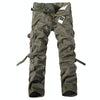 Mens Multi-Pocket Cotton Overalls Casual Sports Pants, Size: 30(Clay Army Green)