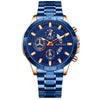 FNGEEN 5225 Multifunctional Waterproof Quartz Watch, Color: Blue Steel Rose Shell Blue Surface