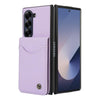 For Samsung Galaxy Z Fold6 AwQuer RFID Vertical Flip Card Bag Holder Leather Phone Case(Light Purple)