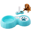 Pet Double Bowl Feeder for Cats & Small Dogs - Blue