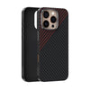 For iPhone 13 Pro Max ABEEL C Carbon Fiber Series 6D Micro Relief MagSafe Phone Case(Black Red)