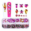 12 Grid Flat Bottom Shaped Nail Rhinestones Nail Decoration, Specification: 12