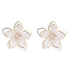 Fresh Crystal Hollow Flower Earrings Female S925 Silver Needle Temperament Earrings