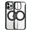For iPhone 14 Pro High Transparency 360 Degree Rotating Holder MagSafe Phone Case(Black)
