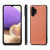 For Samsung Galaxy A32 5G Carbon Fiber Texture Leather Back Cover Phone Case(Brown)