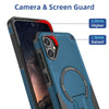For Samsung Galaxy A05 Armor MagSafe Holder PC Hybrid TPU Phone Case(Dark Blue)