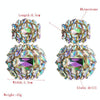 Female Earrings Exaggerated Alloy Geometric Glass Diamond Earrings(Color)