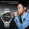 OLEVS 9946 Men Diamond Roman Scale Waterproof Quartz Watch(Black + Silver)