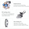 S925 Sterling Silver Colorful Zircon Flowers Pendant DIY Bracelet Necklace Accessories