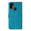 For Alcatel 3X (2020) European Floral Embossed Copper Buckle Horizontal Flip PU Leather Case with Holder & Card Slots & Wallet & Photo Frame(Blue)