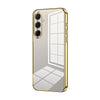 For Samsung Galaxy A56 Transparent Plating Fine Hole Phone Case(Gold)