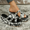 Summer Women Wedge Embroidery Slippers Slope Heel Thick Bottom Sandals, Size: 41(305-1 Black)