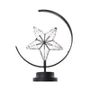 Star Moon Shape Iron Night Light Decorative Light, USB Version (Black)