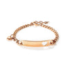 OPK 1151 Stainless Steel Smooth Skeleton Heart Bracelet, Color: Rose Gold