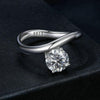S925 Sterling Silver Platinum Plated 1 Carat Moissanite Engagement Ring(No.6)