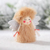 1 Pair Christmas Decorations Plush Dolls Boys And Girls Small Pendant(Grey)