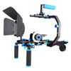 YELANGU D206 C-Type Handle Camera Shoulder Rigs Mount Kit with Matte Box & Follow Focus(Blue)