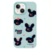 For iPhone 15 Plus Skin Feeling Jelly TPU Hybrid PC Phone Case(Puppy Hat Light Green)